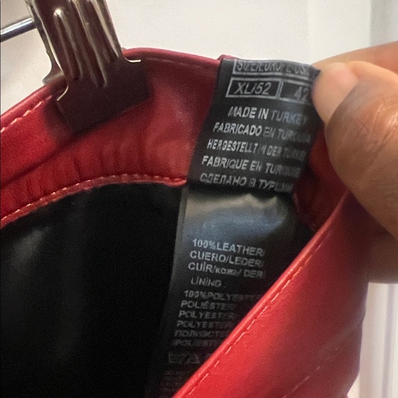 Ron Tomson Fiery Red Leather Trousers - Picture 8 of 11